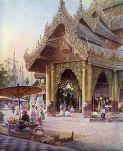 Shrine on the Platform of the Shwedagon Pagoda, Rangoon, Burma 1905 by Robert George Talbot Kelly